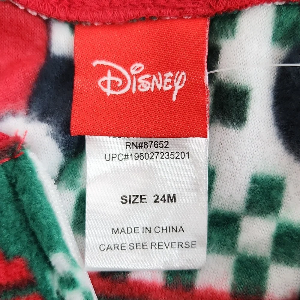 Disney Mickey Mouse One Piece Holiday Blanket Sleeper 24M - Picture 5 of 8